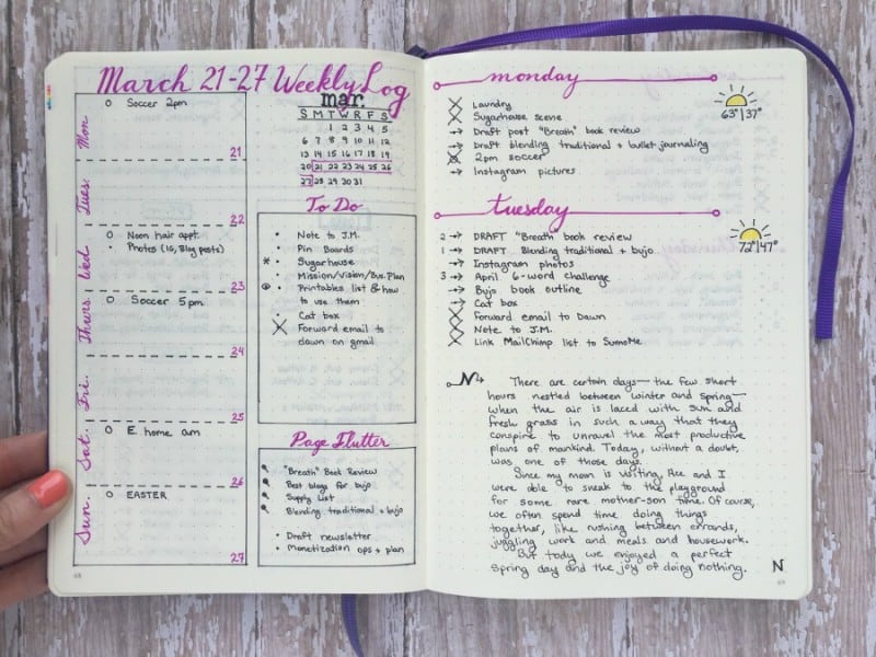 How to Track Long Entries in a Bullet Journal | pageflutter.com | Great hack for keeping long paragraph entries organized in a bullet journal.