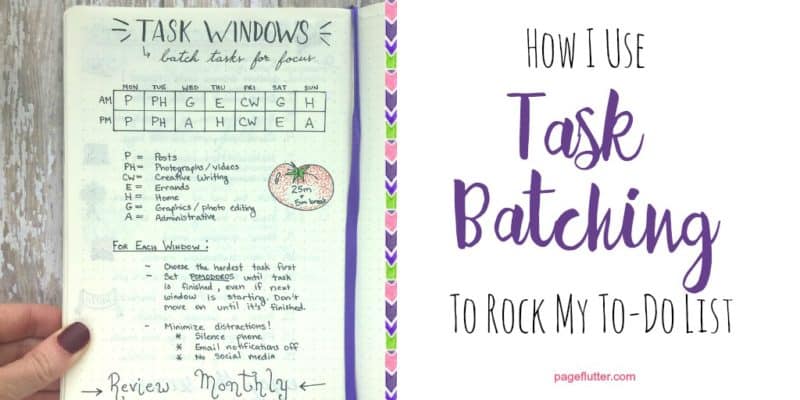 Task batching saves time and boosts productivity. Try it in your bullet journal!