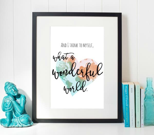 What a Wonderful World FREE Printable