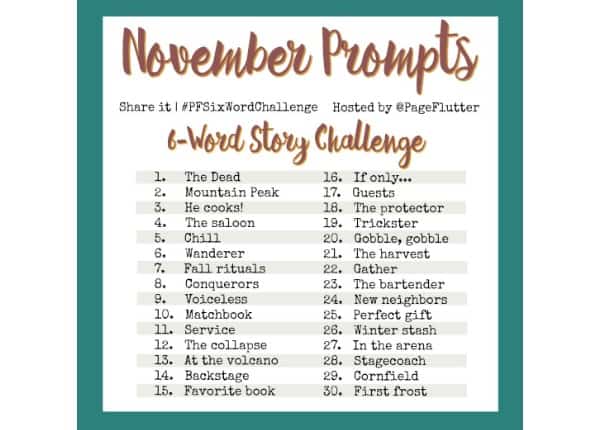 November Prompts: Take the 6-word story challenge! Add some creativity to your day with 6-word stories and micro-poetry! #PFSixWordChallenge