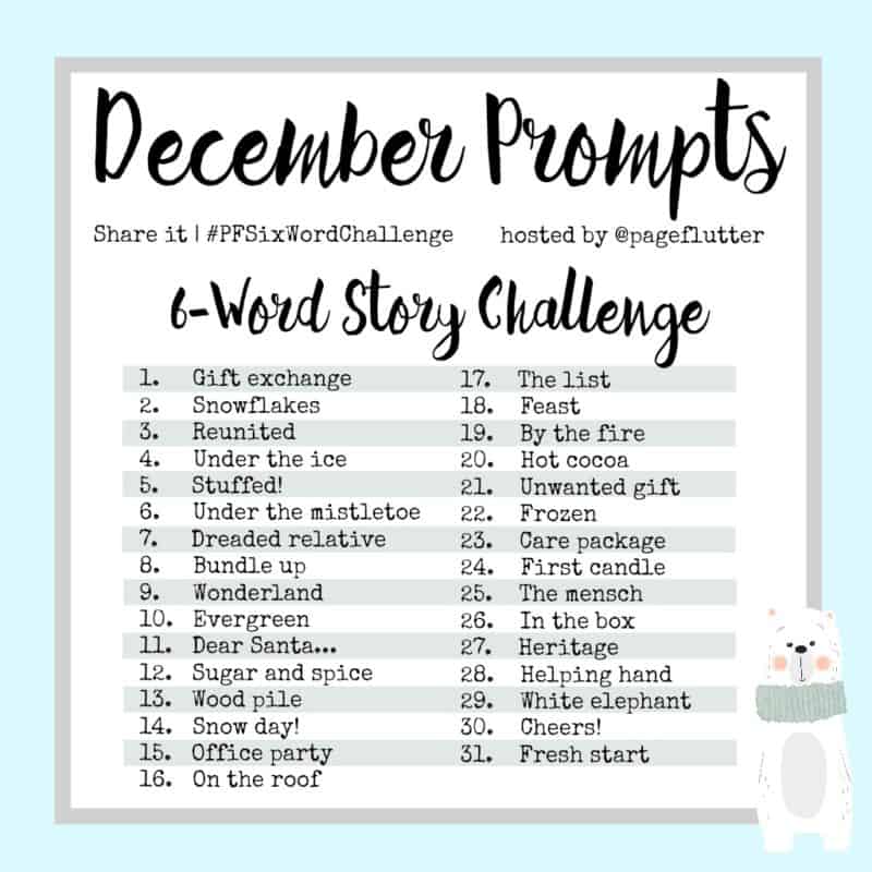 Don't miss December's cozy 6-word challenge. Writing prompts for your Bullet Journal. #PFSixWordChallenge #bulletjournal