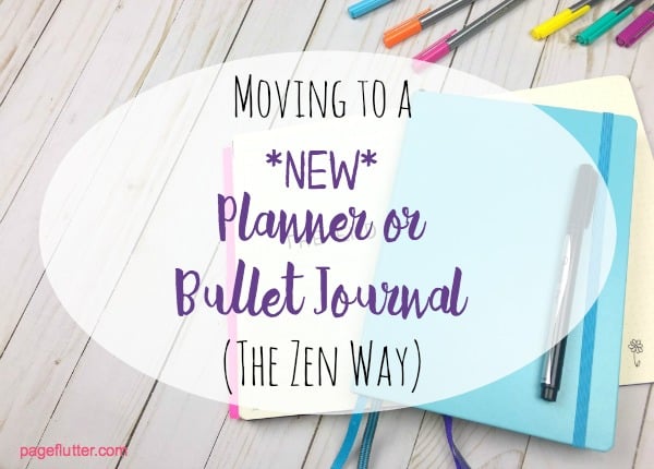 Printable checklist for moving to a new Bullet Journal or planner.