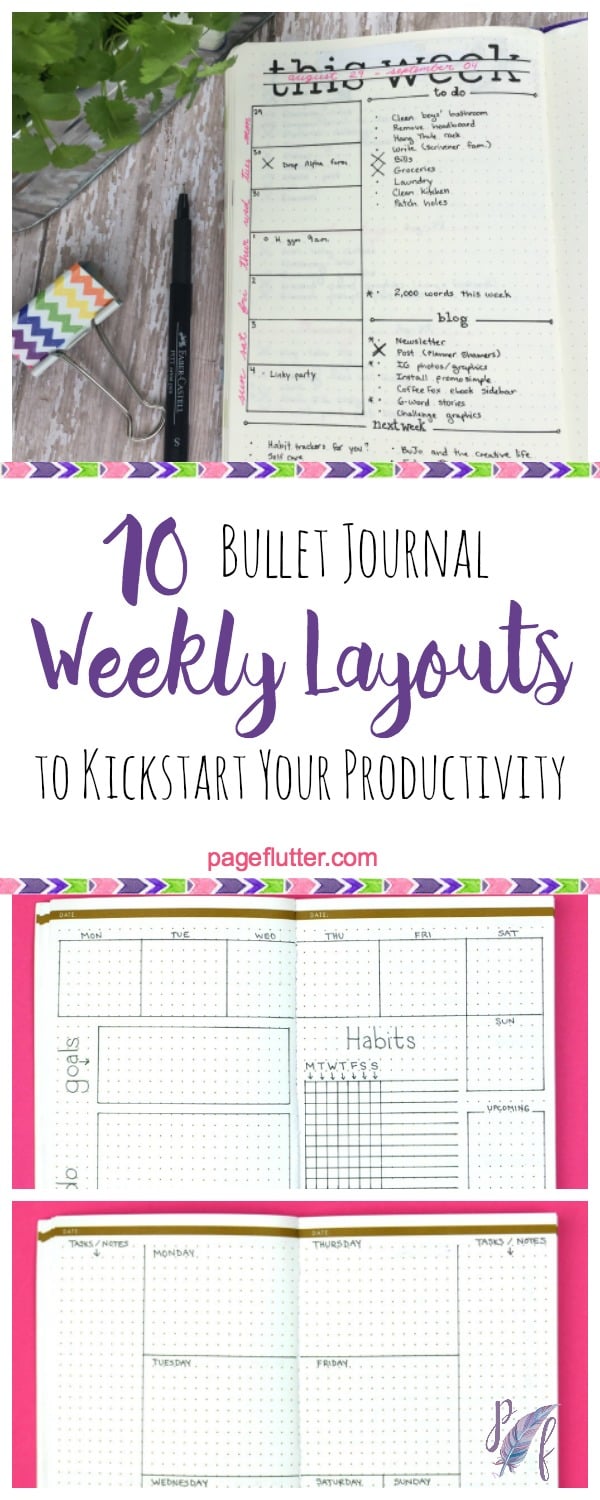 Weekly Bullet Journal Layouts | pageflutter.com