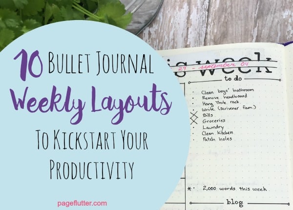 Weekly Bullet Journal Layouts | pageflutter.com