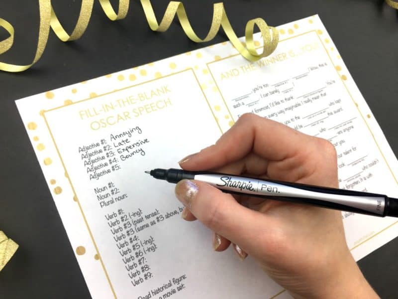 A Night at the Oscars in my Bullet Journal, plus a free printable acceptance speech to get your Oscar party laughing! | pageflutter.com