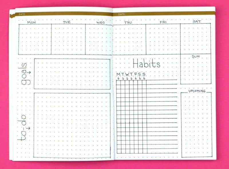 Structured Sally; Weekly Bullet Journal Layouts | pageflutter.com