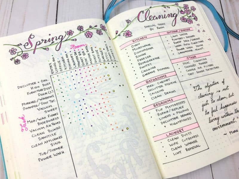 5 Bullet Journal Spreads To Keep On Top Of Your Cleaning Schedule In 2022