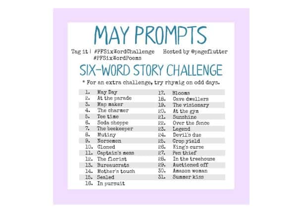 May challenge prompts for the #PFSixWordChallenge. Daily creative exercise for your Bullet Journal!