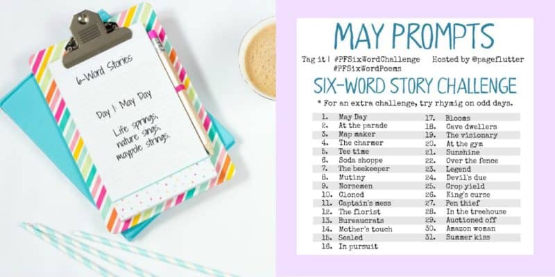 May challenge prompts for the #PFSixWordChallenge. Daily creative exercise for your Bullet Journal!