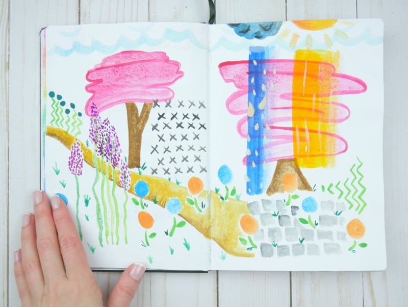 Afraid to experiment in your bullet journal? Give art journaling a try.