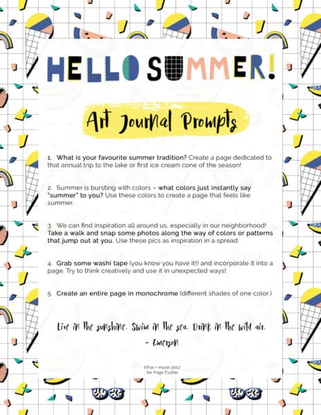 Summer Art Journaling Prompts - Fox + Hazel for Page Flutter