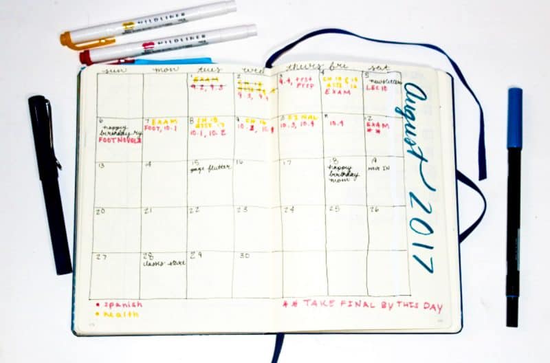 No-Nonsense Bullet Journal Spreads for Back to School | Page Flutter