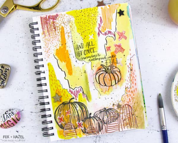 Fall Inspired Art Journal Page // Fox + Hazel for Page Flutter