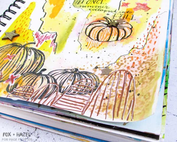 Fall Inspired Art Journal Page // Fox + Hazel for Page Flutter