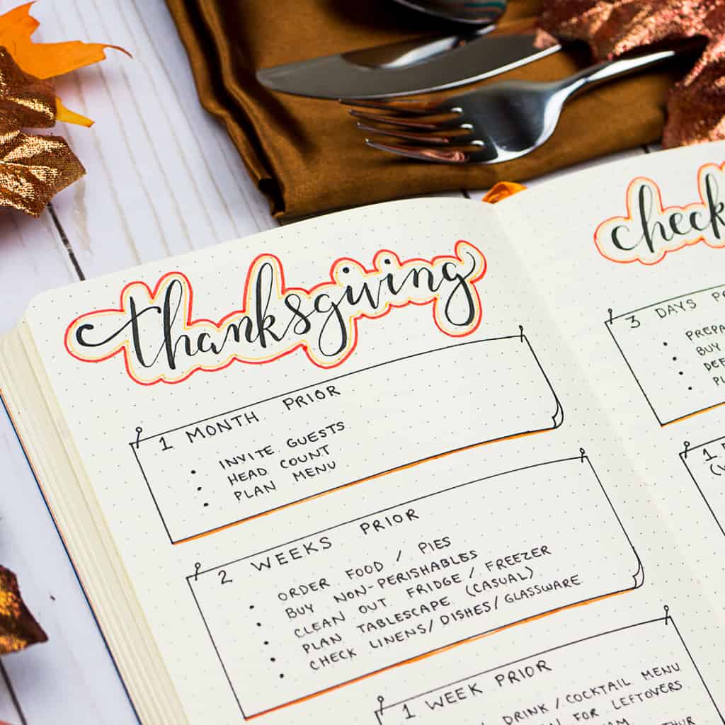 My checklist for a stress-free Thanksgiving! Journal pages and a free printable checklist