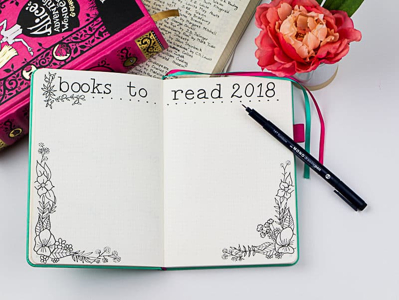 2018 Reading List: Journal Collection Template. A bullet journal collection page to track your books to read. #tbr #readmore #bujo