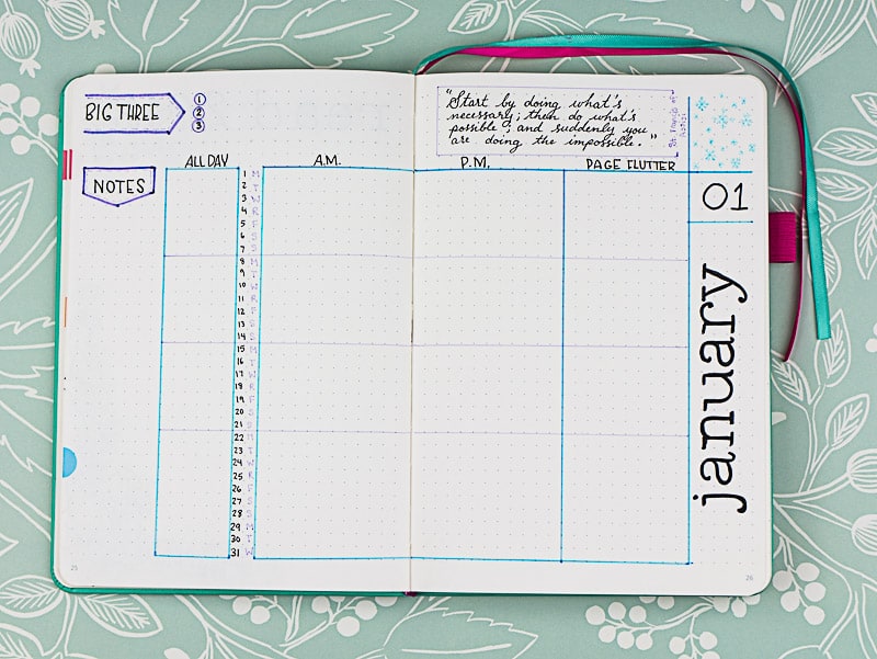 My monthly planning page and how I use weekly journal pages. #2018 #plannerjunkie