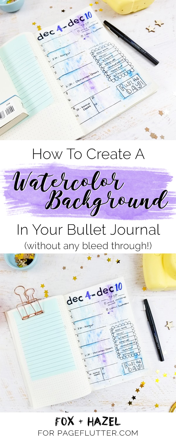 How To Create a watercolor Background In Your Bullet Journal
