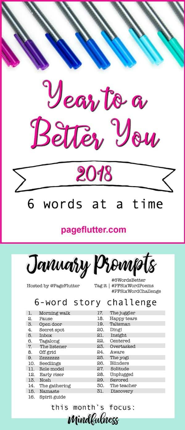 The NEW 6-Word Story Challenge for journaling, writing, self-improvement, mindfulness, and goal setting.