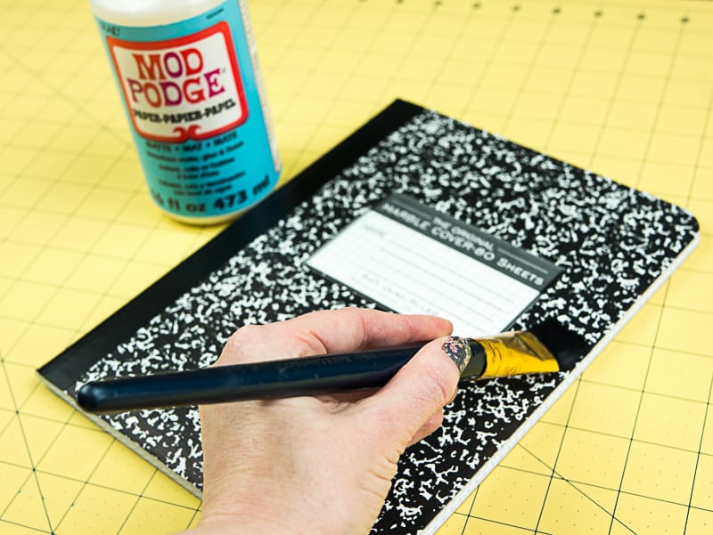 DIY journal from a boring composition notebook! This would make a cute Bullet Journal.