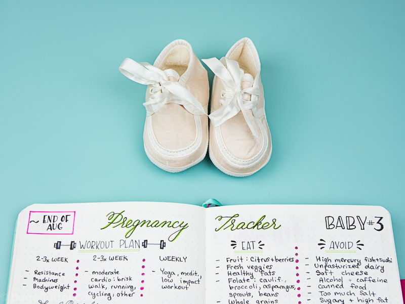 4 Pregnancy Bullet Journal Trackers to Prepare for Baby