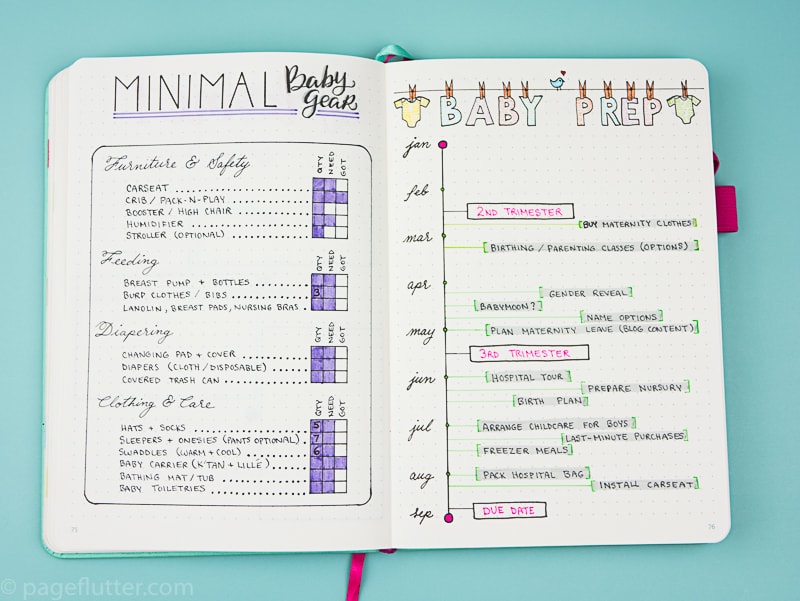 4 Pregnancy Bullet Journal Trackers to Prepare for Baby | Page Flutter