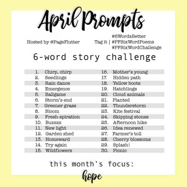 Year to a Better You April Prompts (6-Word Story Challenge) | Page Flutter