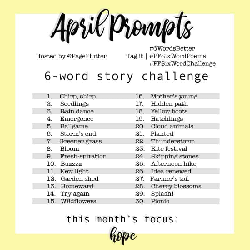 Year to a Better You April Prompts! Get your 6-Word Story challenge pages ready in your journal | pageflutter.com