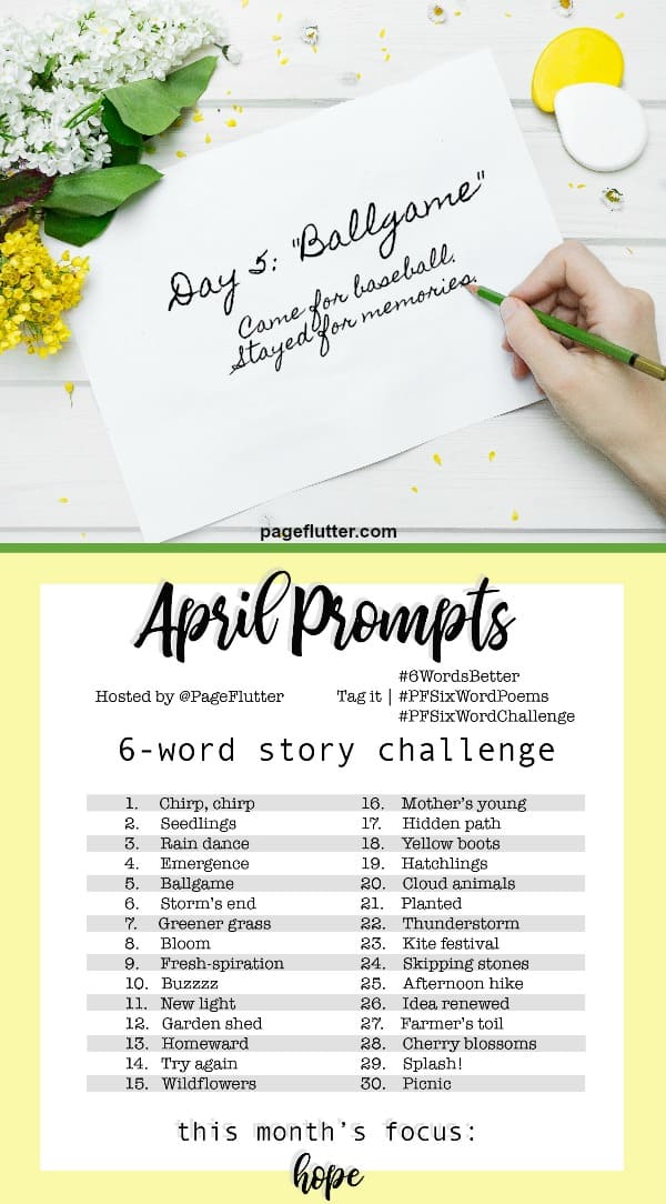 Year to a Better You April Prompts! Get your 6-Word Story challenge pages ready in your journal | pageflutter.com