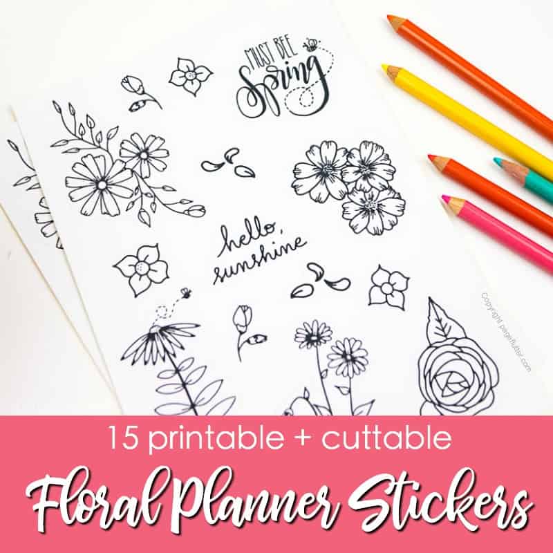 A5 Floral Bullet Journal Header Stickers