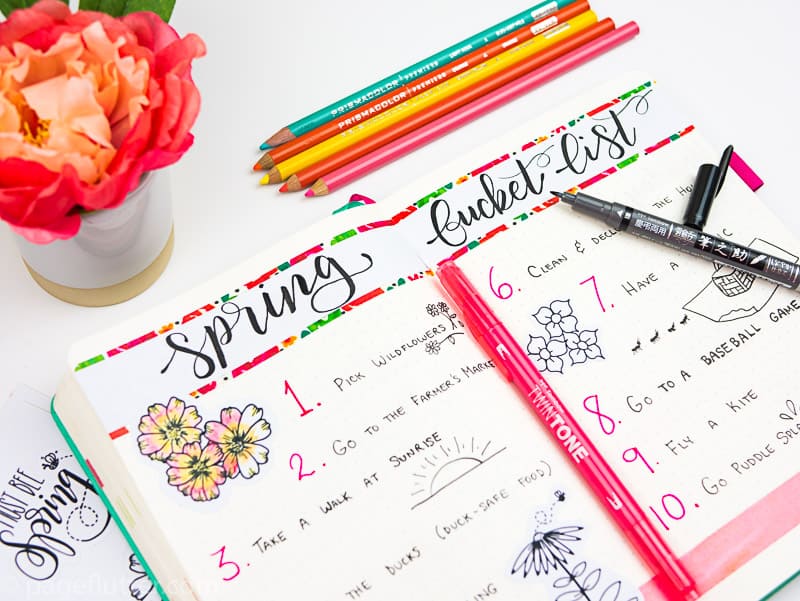 15 Printable Floral Planner Stickers to Beautify Your Entire Routine-1 | Spring Bucket List pages with floral stickers-2 | pageflutter.com