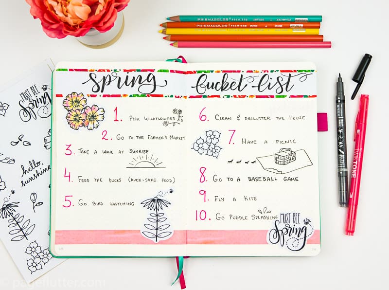 15 Printable Floral Planner Stickers to Beautify Your Entire Routine-1 | Spring Bucket List pages with floral stickers | pageflutter.com