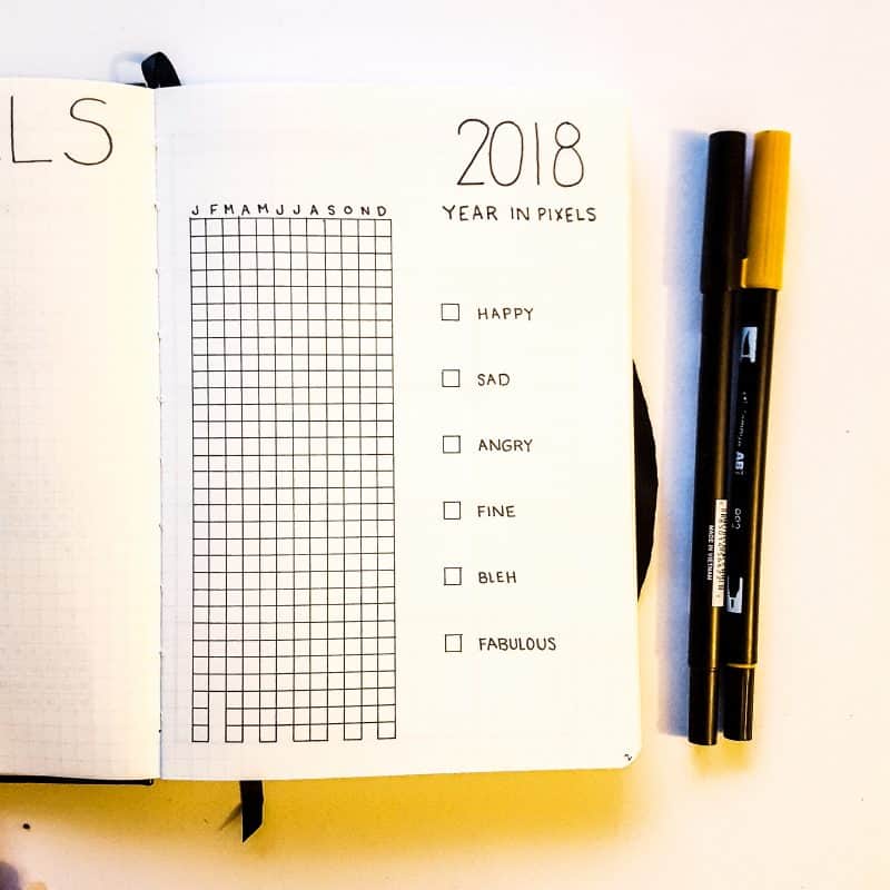 30+ Super Trackers For Your Planner: Daily, Monthly, Yearly | 2018 mood track yellow | Jihi Elephant for pageflutter.com