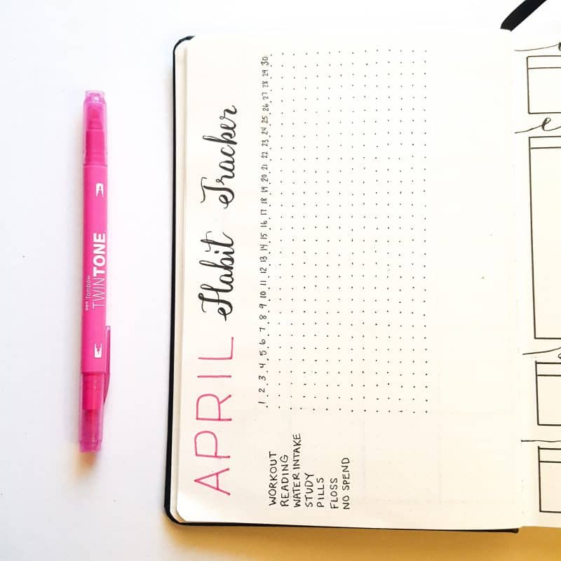 30+ Super Trackers For Your Planner: Daily, Monthly, Yearly | April habit tracker | Jihi Elephant for pageflutter.com