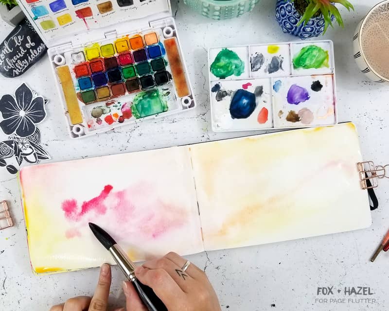 How To Create an Easy Watercolor Art Journal Page