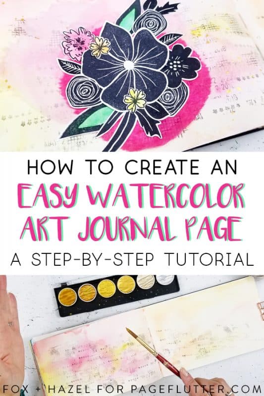 How To Create an Easy Watercolor Art Journal Page | Page Flutter