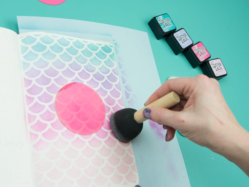 Video : Distress Ink Stenciled Background with Silhouette Adhesive Stencil  Sheets