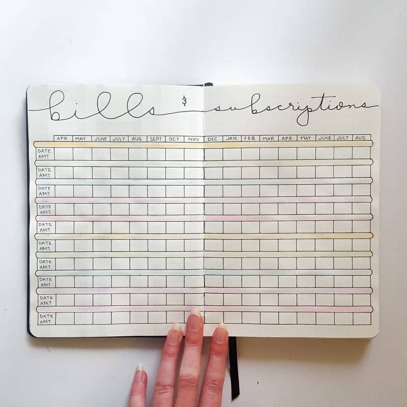 30+ Super Trackers For Your Planner: Daily, Monthly, Yearly | rainbow bill track | Jihi Elephant for pageflutter.com