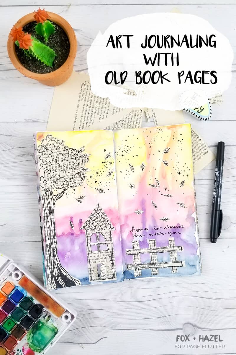 Art Journaling with Vintage Book Pages