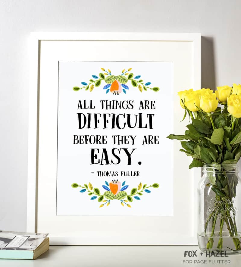 Free Printable Inspirational Quotes - Fox + Hazel for Page Flutter