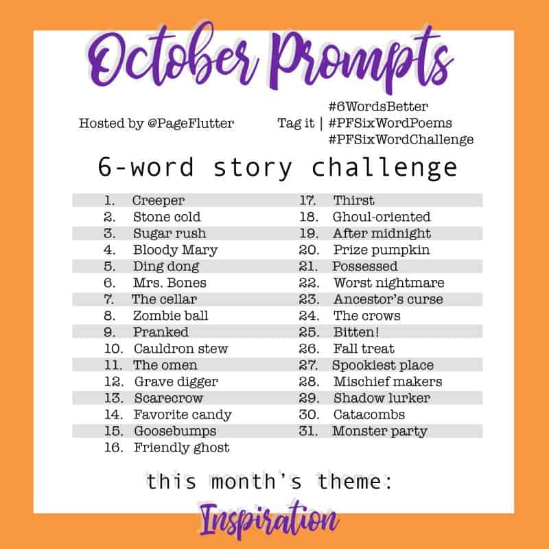 Year to a Better You-October 6-Word Story Prompts |pageflutter.com #6WordsBetter #journaling #6wordstory