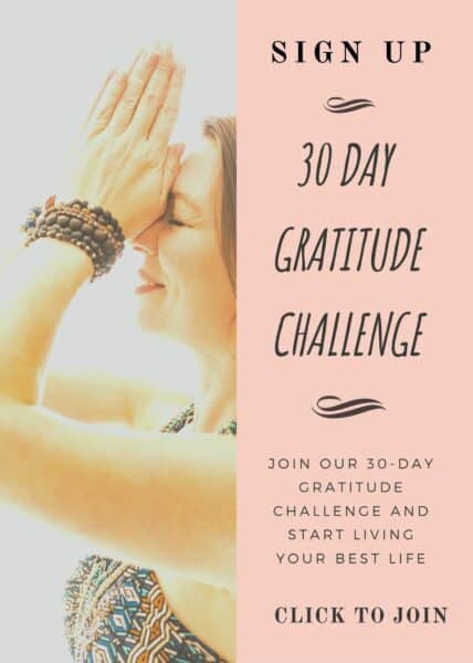 Sign up poster for a 30 day gratitude challenge.