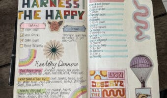 Daily journal spread focused on healthy meals