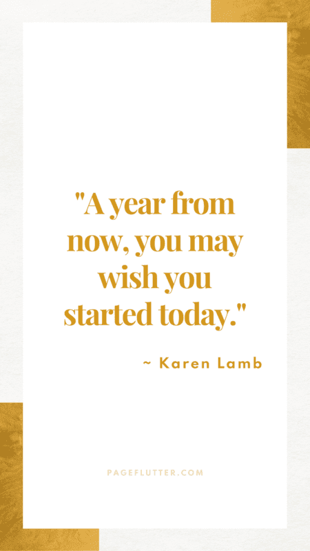 Image of an inspiring quote from Karen Lamb