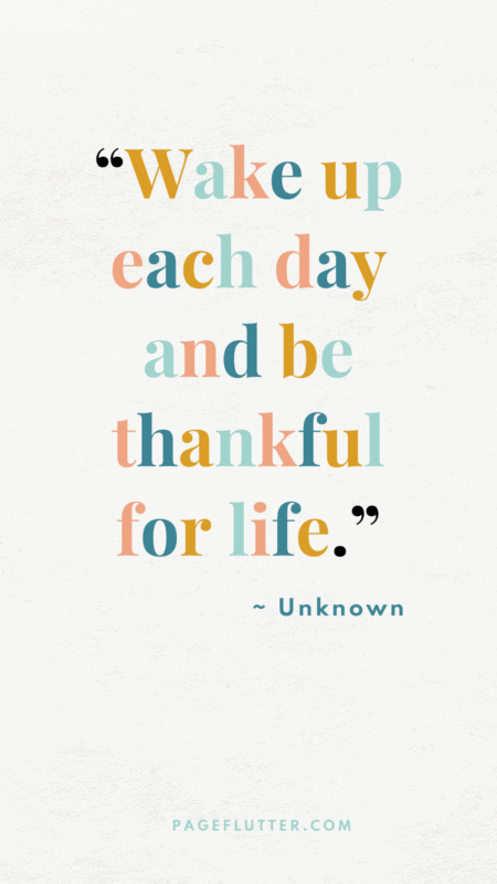 Image of a quote talking about the importance of being thankful in life