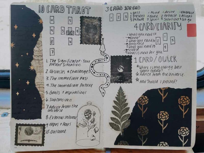 Tarot card journal spread