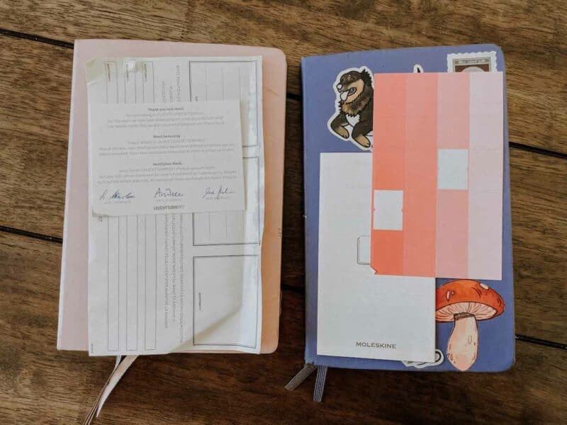 Side by side view of a Leuchtturm1917 (Left) vs a Moleskine Classic notebook (right)